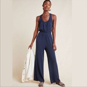 The Odells Blue Soft Tencel Jumpsuit Pants